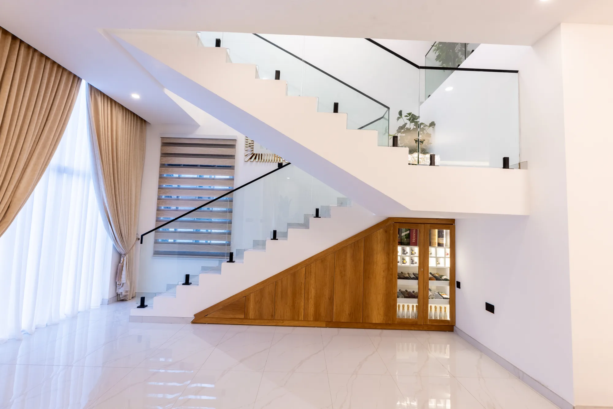 Architectural staircase and interior finishes