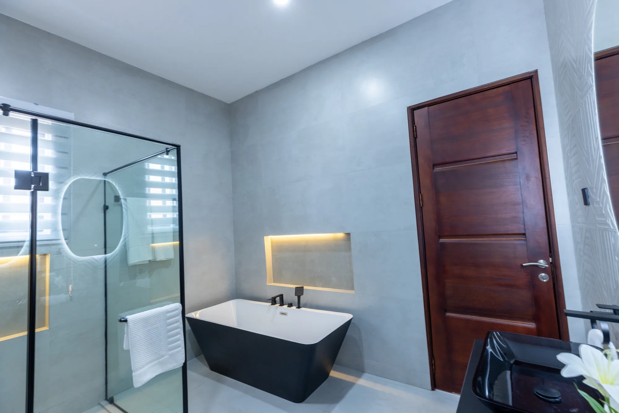 En-suite bathroom with freestanding bath