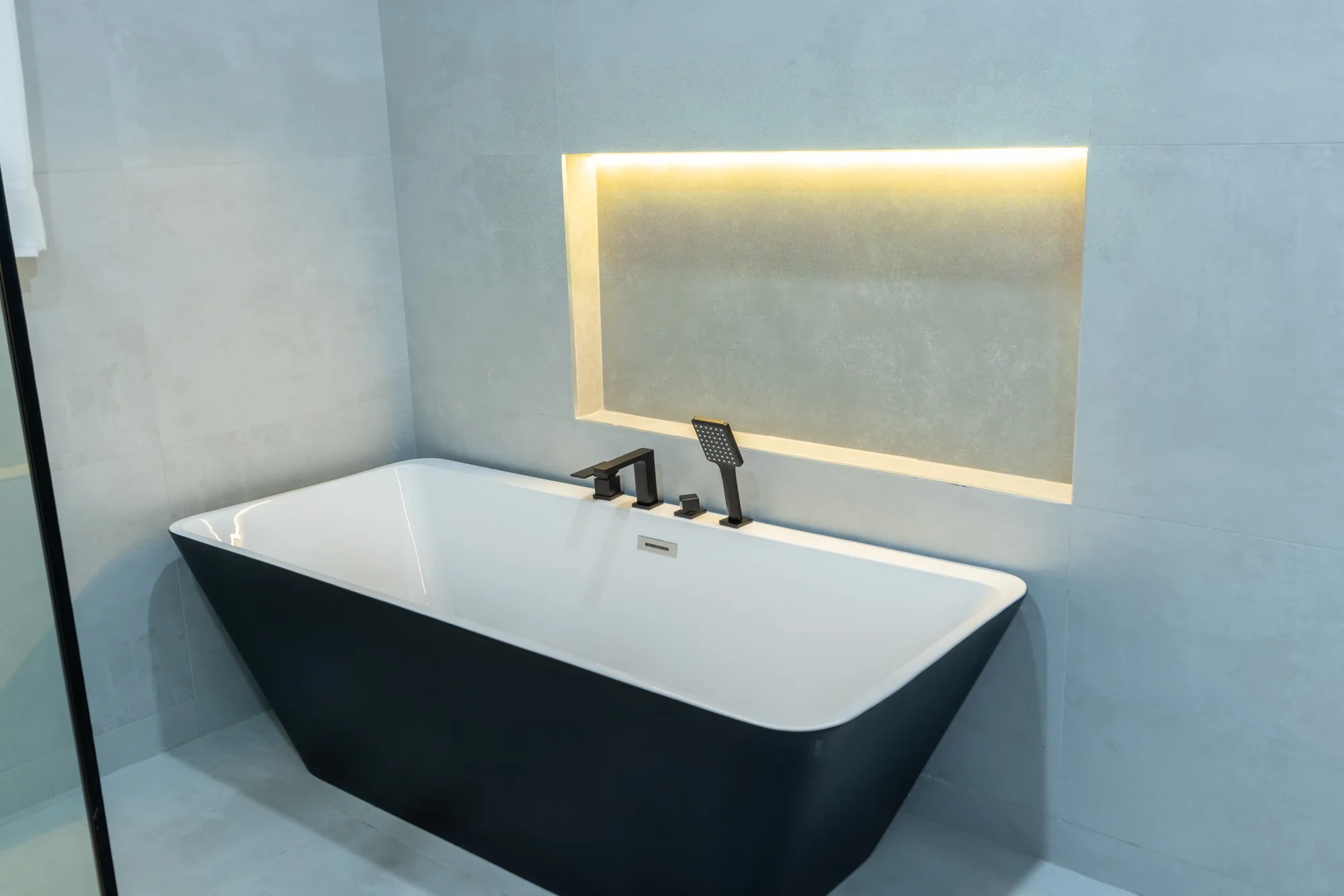 Residence Four bathroom support view with freestanding bath