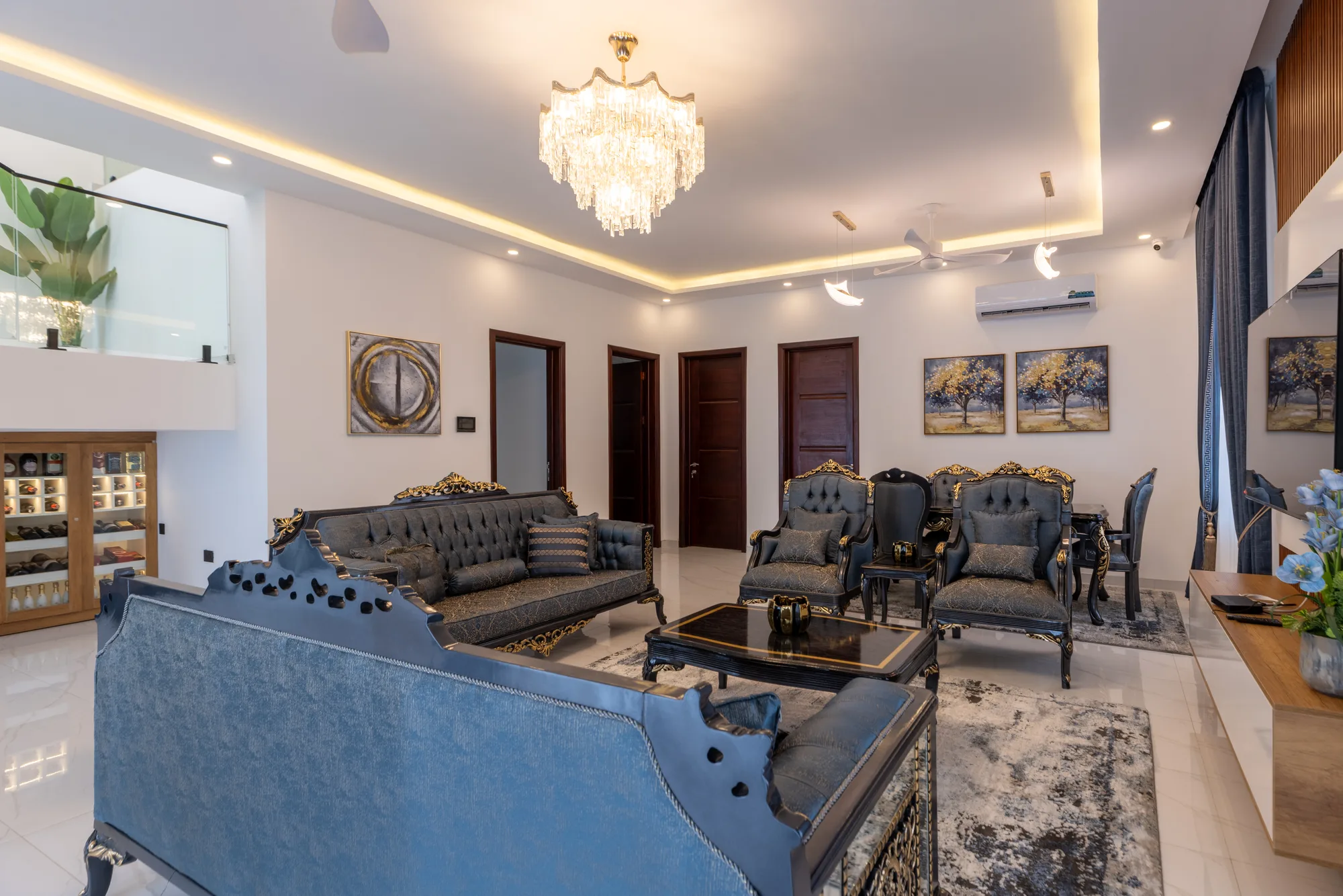 Residence Two blue-grey formal lounge and dining view